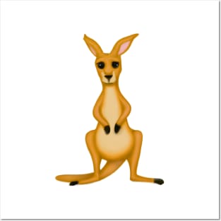 Cute Kangaroo Drawing Posters and Art